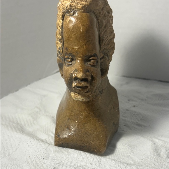 Handcrafted Brown Bust Sculpture 7 inches high Stone Sculpture